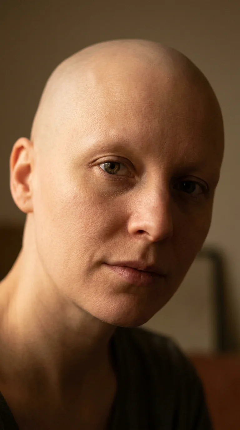 Retrato de mulher com alopecia